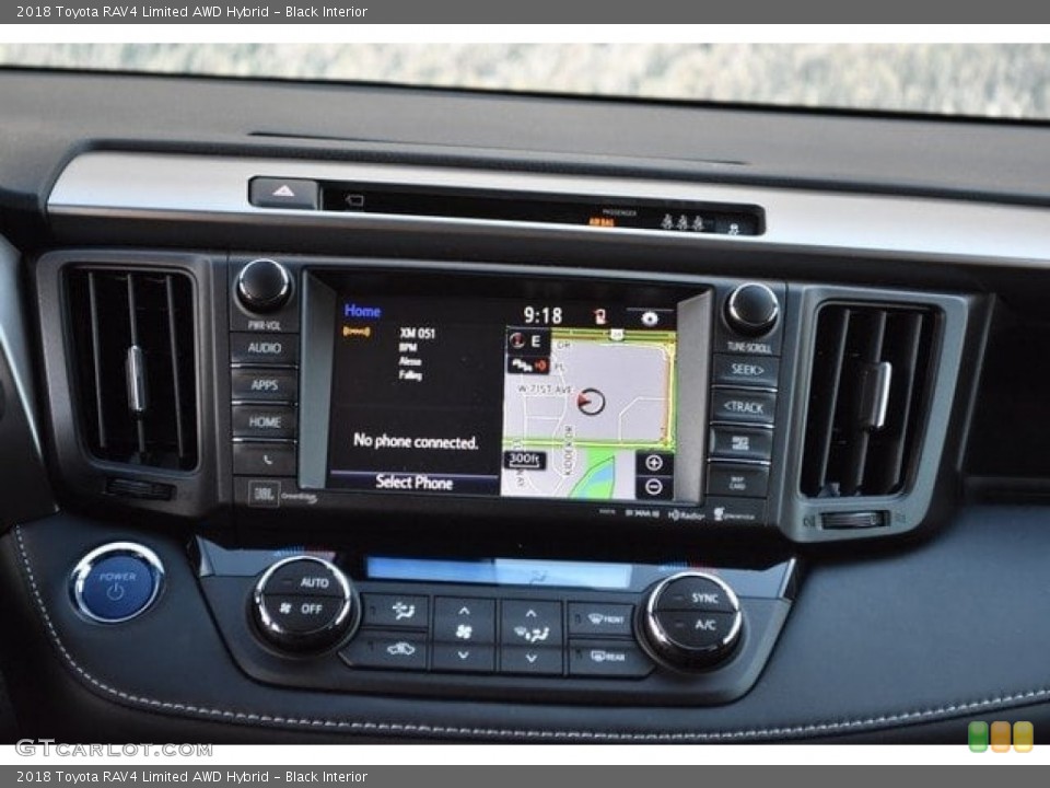 Black Interior Controls for the 2018 Toyota RAV4 Limited AWD Hybrid #124831690
