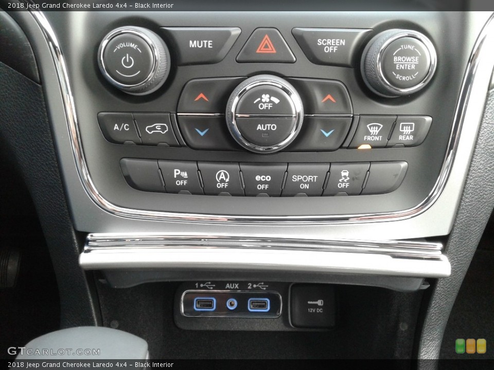 Black Interior Controls for the 2018 Jeep Grand Cherokee Laredo 4x4 #124831714