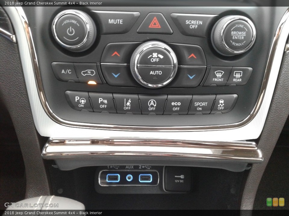 Black Interior Controls for the 2018 Jeep Grand Cherokee Summit 4x4 #124835209