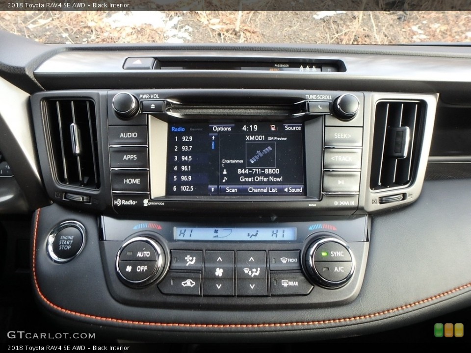Black Interior Controls for the 2018 Toyota RAV4 SE AWD #124839928