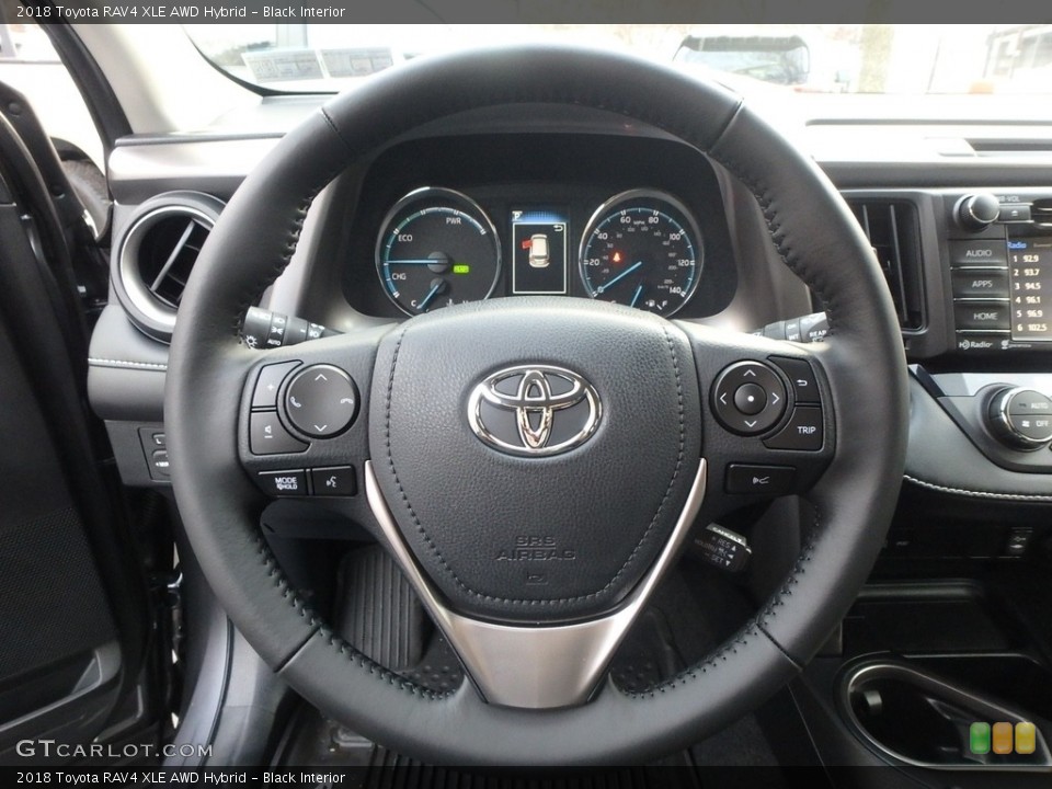 Black Interior Steering Wheel for the 2018 Toyota RAV4 XLE AWD Hybrid #124840264