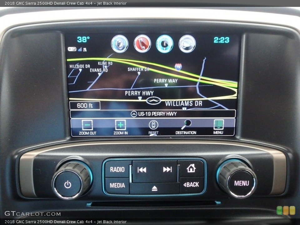 Jet Black Interior Controls for the 2018 GMC Sierra 2500HD Denali Crew Cab 4x4 #124850646