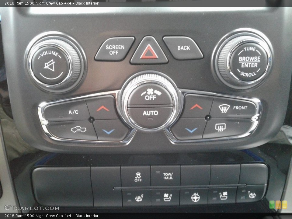 Black Interior Controls for the 2018 Ram 1500 Night Crew Cab 4x4 #124870599