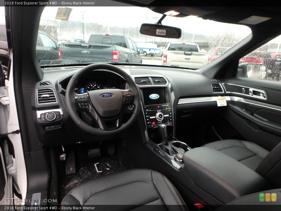 Ebony Black Interior Photo for the 2018 Ford Explorer Sport 4WD #124873785