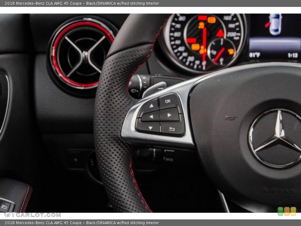 Black/DINAMICA w/Red stitching Interior Controls for the 2018 Mercedes-Benz CLA AMG 45 Coupe #124880355