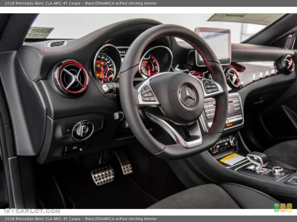 Black/DINAMICA w/Red stitching Interior Steering Wheel for the 2018 Mercedes-Benz CLA AMG 45 Coupe #124880413