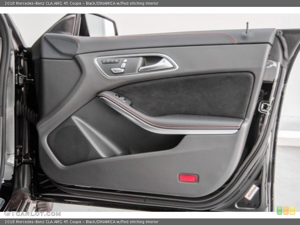 Black/DINAMICA w/Red stitching Interior Door Panel for the 2018 Mercedes-Benz CLA AMG 45 Coupe #124880610