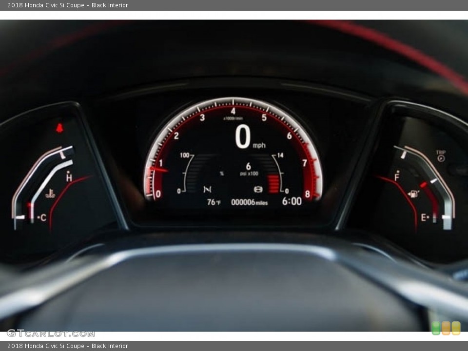Black Interior Gauges for the 2018 Honda Civic Si Coupe #124892807