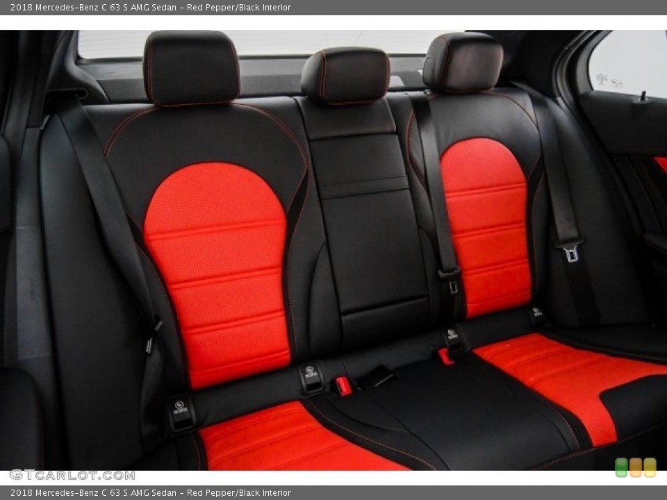 Red Pepper/Black Interior Rear Seat for the 2018 Mercedes-Benz C 63 S AMG Sedan #124918217