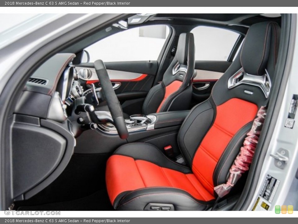 Red Pepper/Black Interior Front Seat for the 2018 Mercedes-Benz C 63 S AMG Sedan #124918247