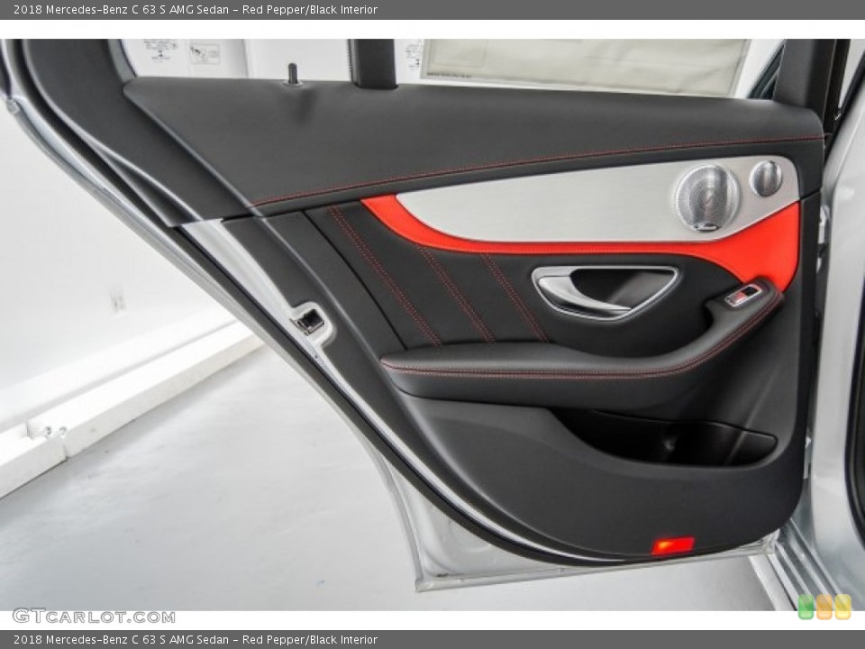 Red Pepper/Black Interior Door Panel for the 2018 Mercedes-Benz C 63 S AMG Sedan #124918346