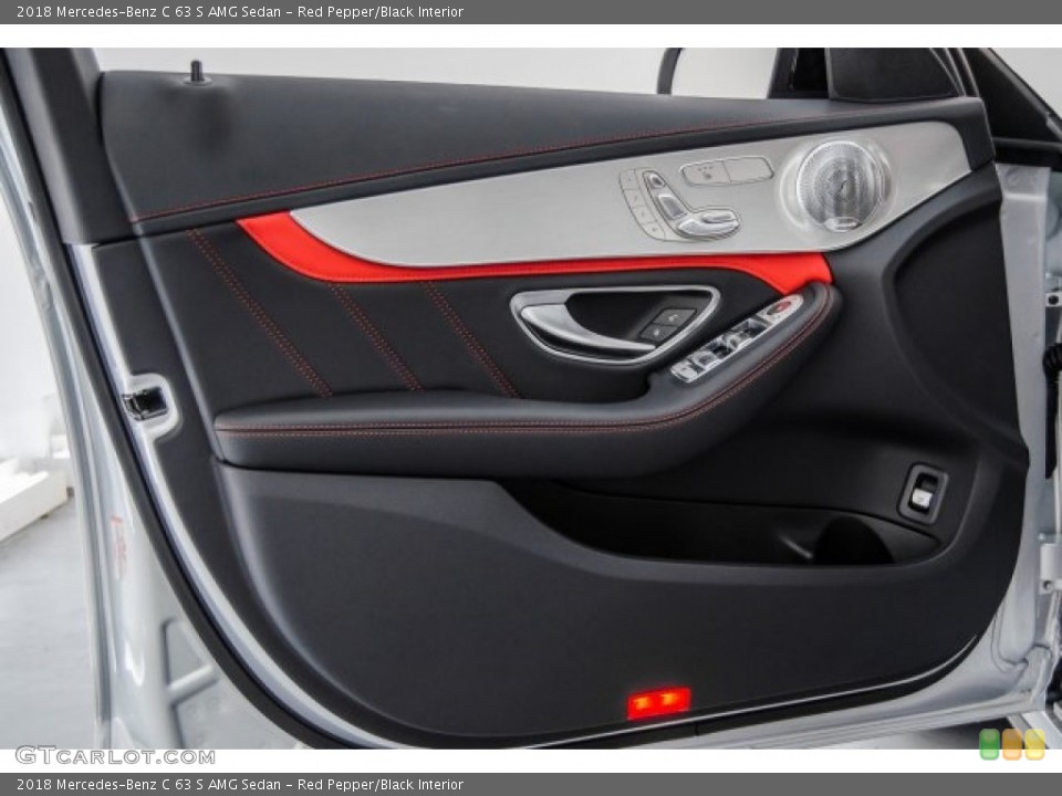Red Pepper/Black Interior Door Panel for the 2018 Mercedes-Benz C 63 S AMG Sedan #124918448