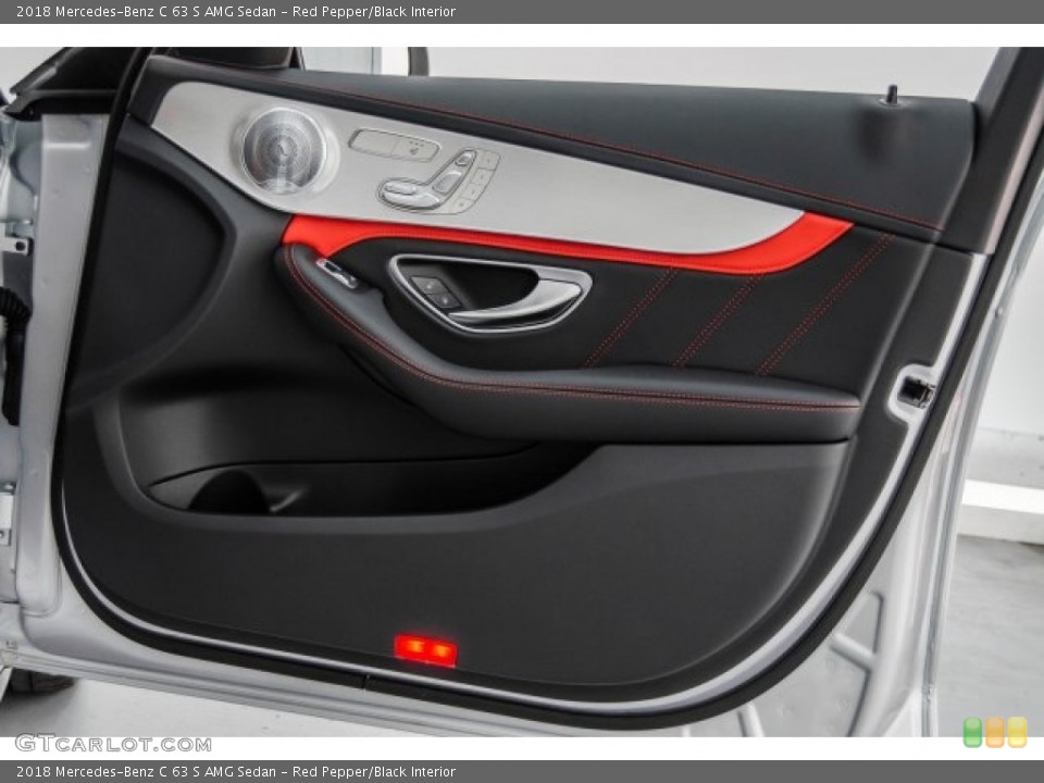 Red Pepper/Black Interior Door Panel for the 2018 Mercedes-Benz C 63 S AMG Sedan #124918584