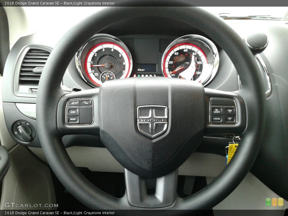 Black/Light Graystone Interior Steering Wheel for the 2018 Dodge Grand Caravan SE #124944184