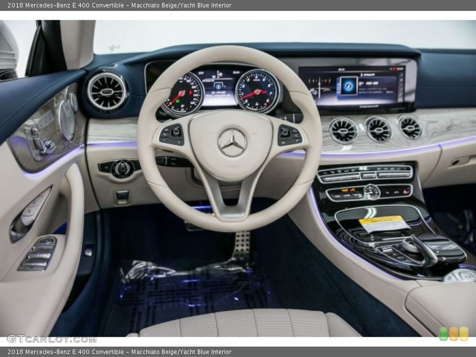 Macchiato Beige/Yacht Blue Interior Dashboard for the 2018 Mercedes-Benz E 400 Convertible #124965732