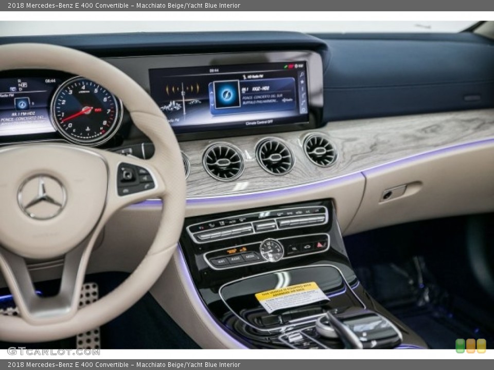 Macchiato Beige/Yacht Blue Interior Dashboard for the 2018 Mercedes-Benz E 400 Convertible #124965753