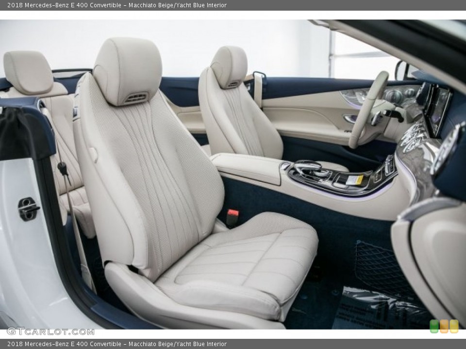 Macchiato Beige/Yacht Blue Interior Photo for the 2018 Mercedes-Benz E 400 Convertible #124965771