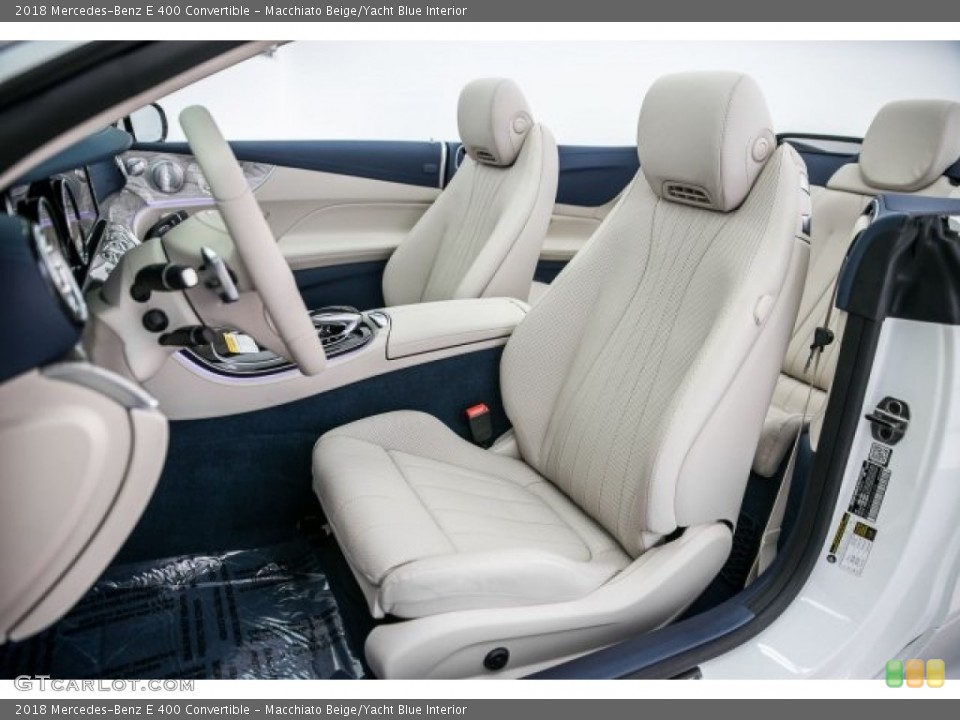 Macchiato Beige/Yacht Blue Interior Front Seat for the 2018 Mercedes-Benz E 400 Convertible #124965912