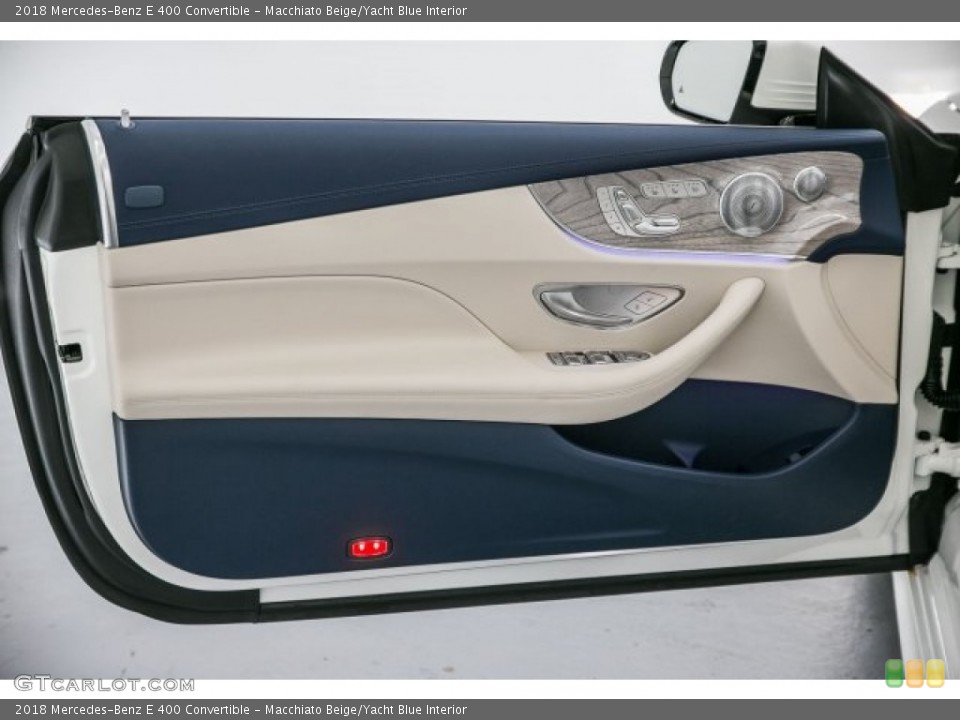 Macchiato Beige/Yacht Blue Interior Door Panel for the 2018 Mercedes-Benz E 400 Convertible #124966089