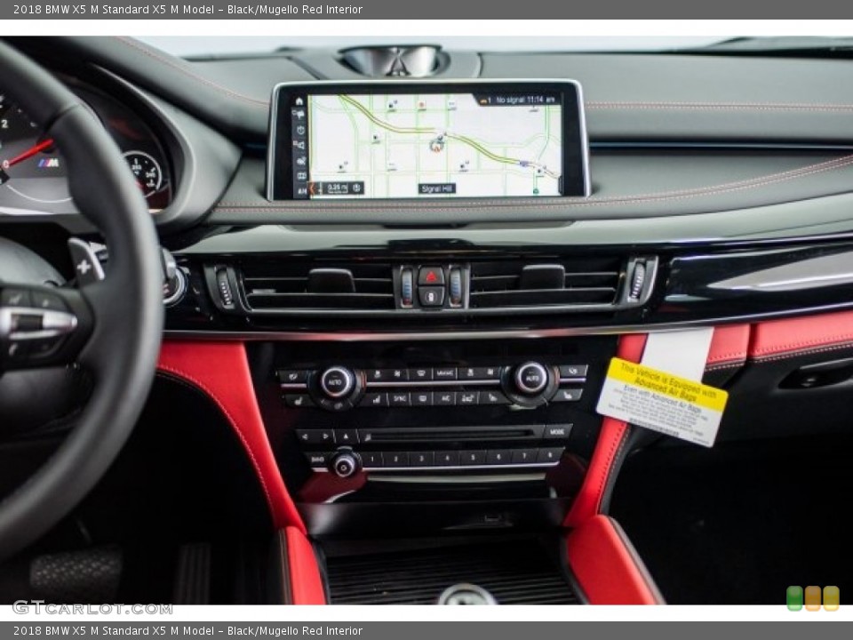Black/Mugello Red Interior Controls for the 2018 BMW X5 M  #124988361