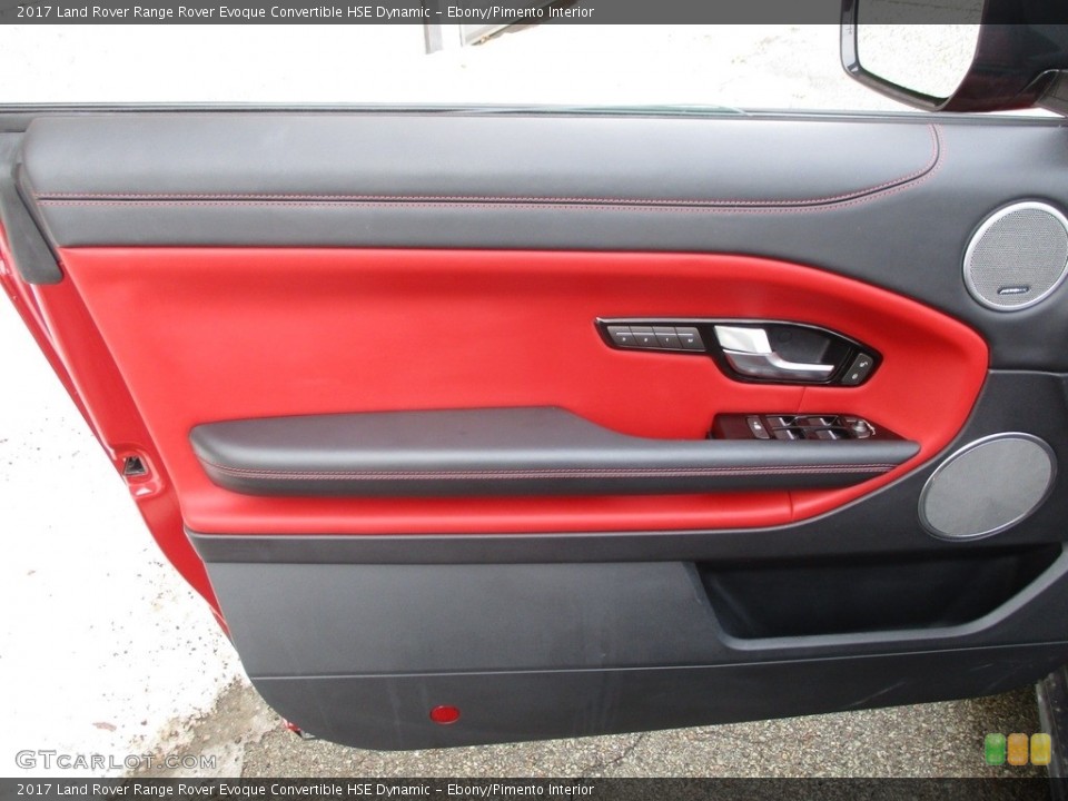 Ebony/Pimento Interior Door Panel for the 2017 Land Rover Range Rover Evoque Convertible HSE Dynamic #125002408