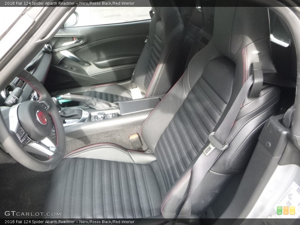 Nero/Rosso Black/Red Interior Front Seat for the 2018 Fiat 124 Spider Abarth Roadster #125022451