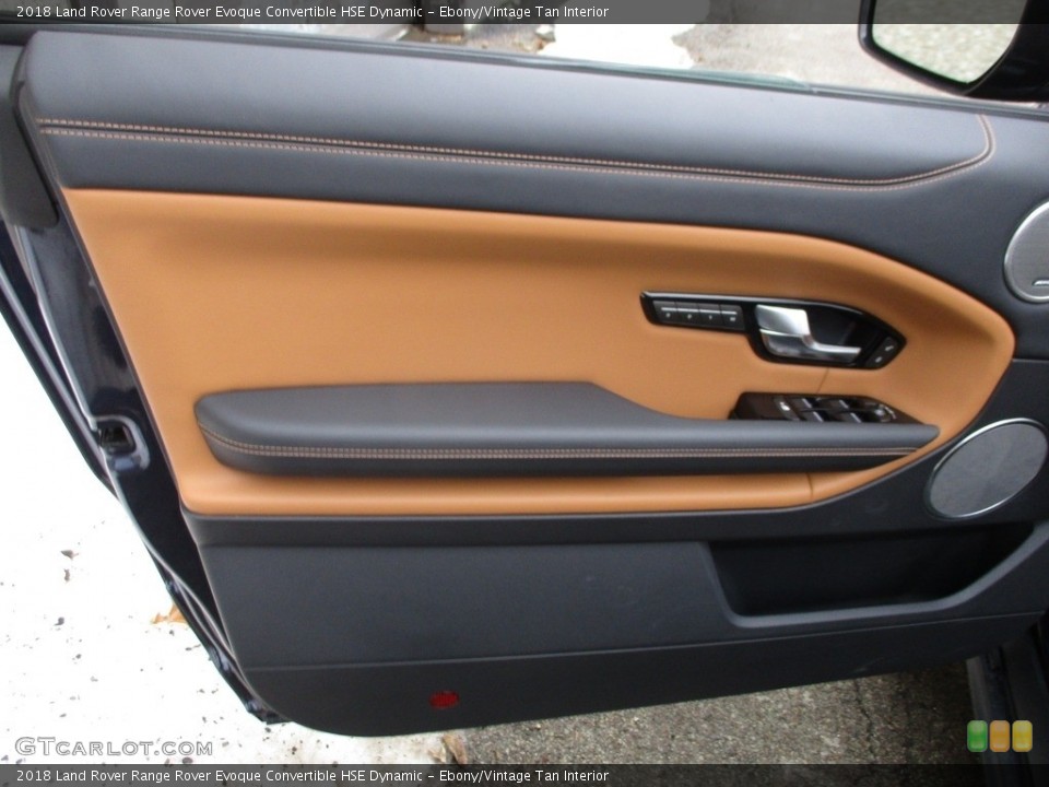 Ebony/Vintage Tan Interior Door Panel for the 2018 Land Rover Range Rover Evoque Convertible HSE Dynamic #125033845