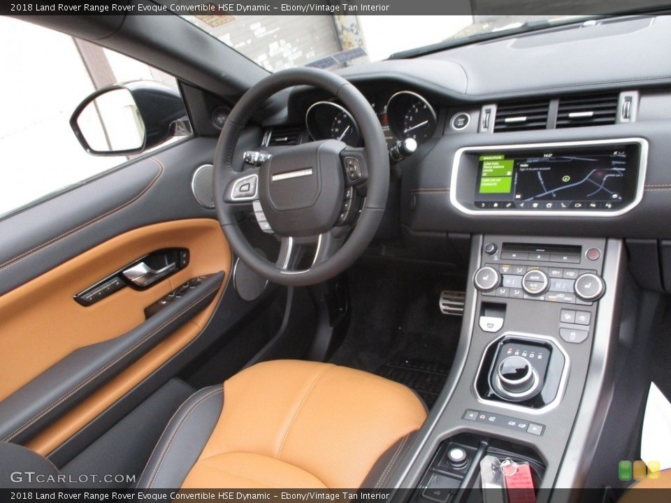 Ebony/Vintage Tan Interior Dashboard for the 2018 Land Rover Range Rover Evoque Convertible HSE Dynamic #125033917