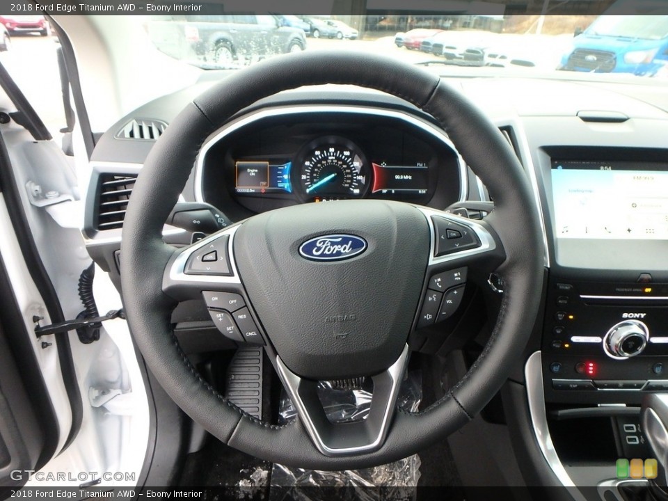 Ebony Interior Steering Wheel for the 2018 Ford Edge Titanium AWD #125043412