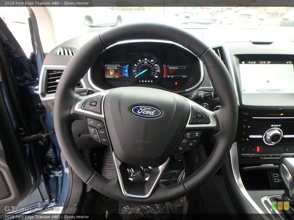 Ebony Interior Steering Wheel for the 2018 Ford Edge Titanium AWD #125052520