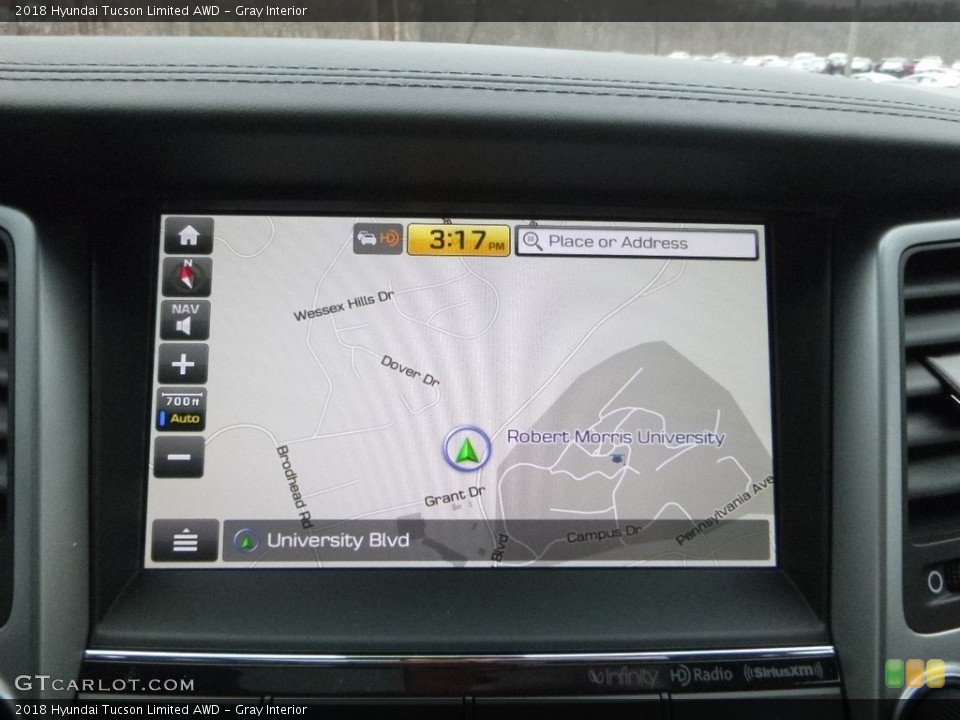 Gray Interior Navigation for the 2018 Hyundai Tucson Limited AWD #125070756