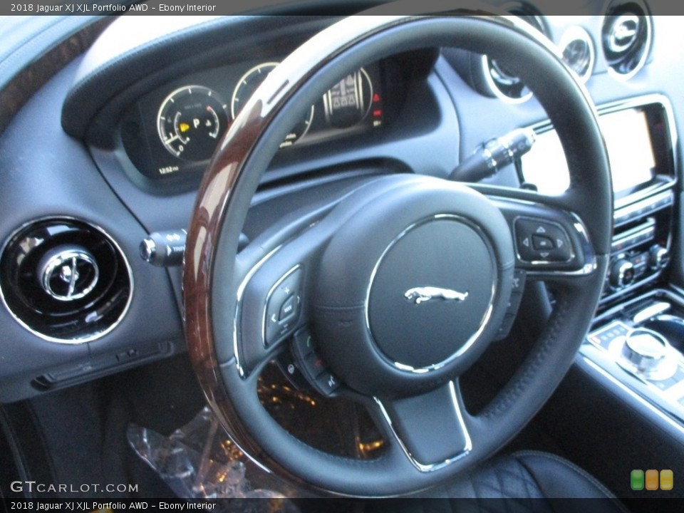 Ebony Interior Steering Wheel for the 2018 Jaguar XJ XJL Portfolio AWD #125101949