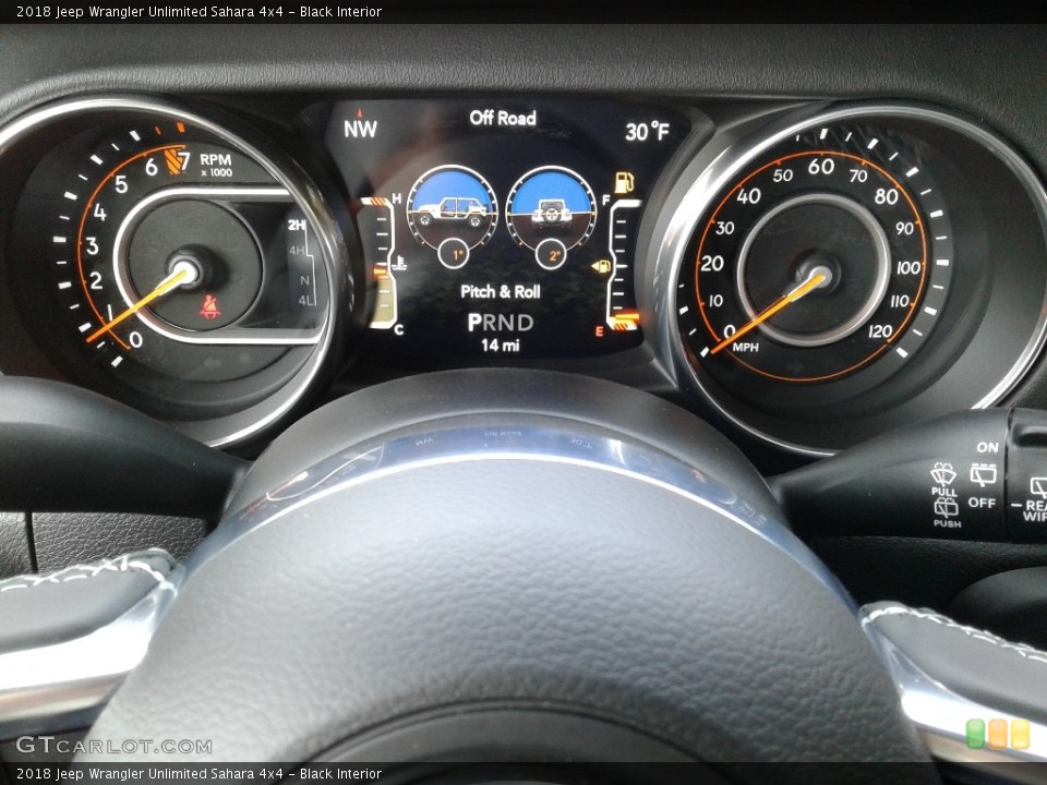 Black Interior Gauges for the 2018 Jeep Wrangler Unlimited Sahara 4x4 #125115050