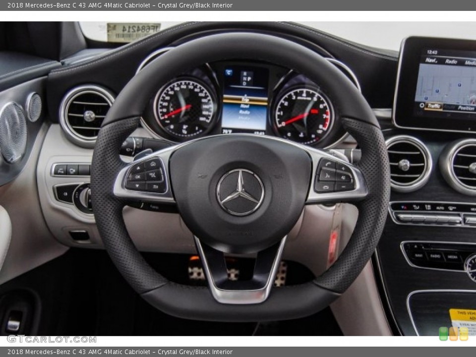 Crystal Grey/Black Interior Steering Wheel for the 2018 Mercedes-Benz C 43 AMG 4Matic Cabriolet #125128706