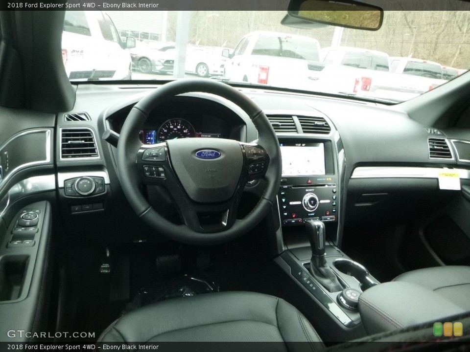 Ebony Black Interior Dashboard for the 2018 Ford Explorer Sport 4WD #125133113