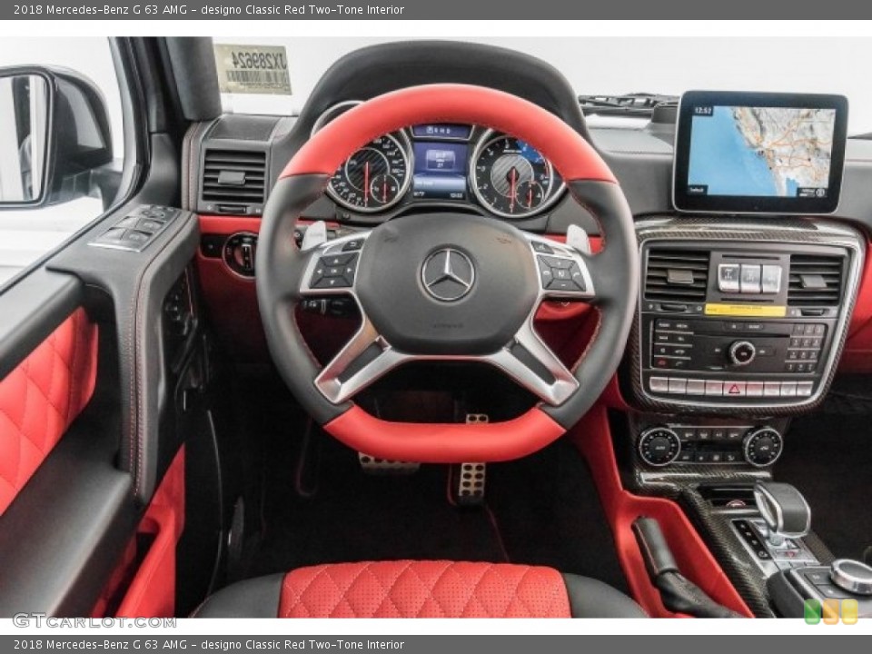 designo Classic Red Two-Tone Interior Steering Wheel for the 2018 Mercedes-Benz G 63 AMG #125161187