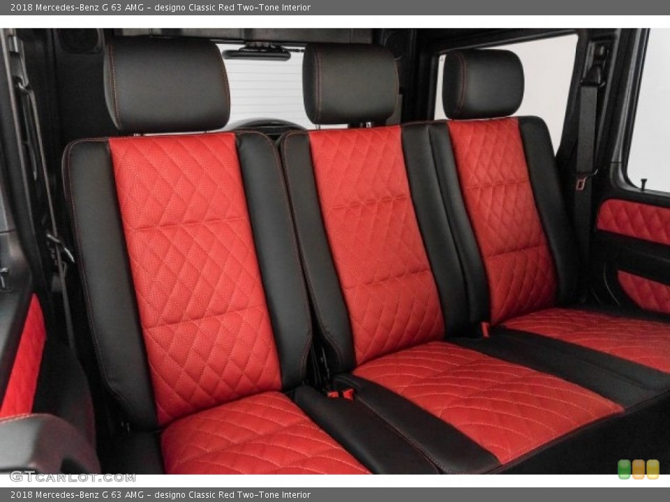 designo Classic Red Two-Tone Interior Rear Seat for the 2018 Mercedes-Benz G 63 AMG #125161355