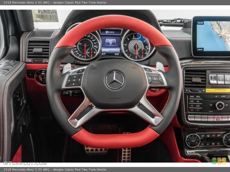 designo Classic Red Two-Tone Interior Steering Wheel for the 2018 Mercedes-Benz G 63 AMG #125161502