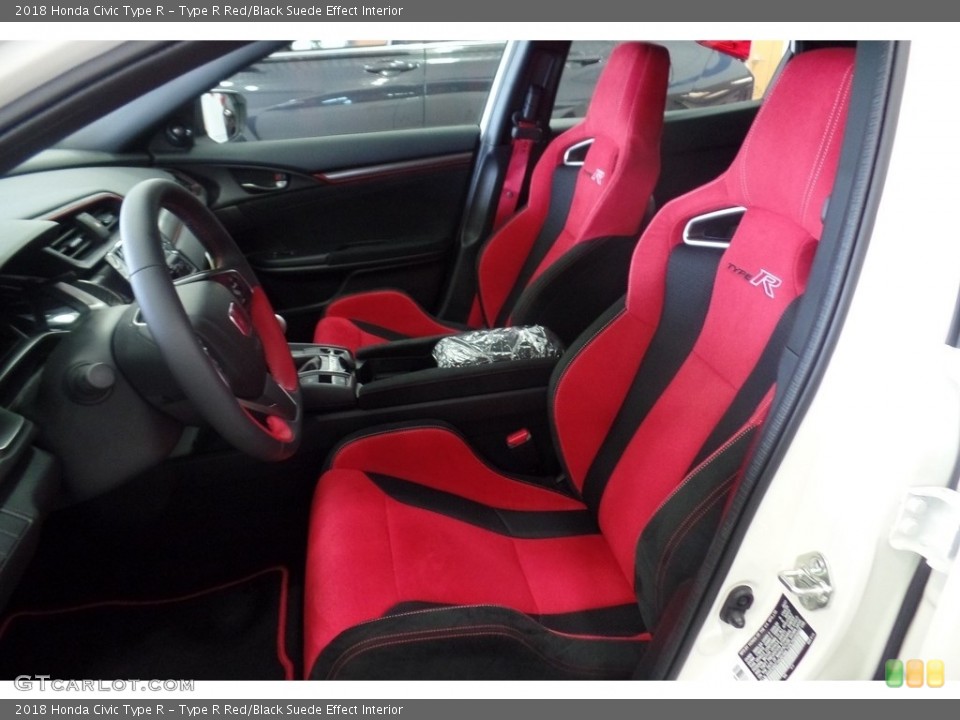 Type R Red/Black Suede Effect Interior Front Seat for the 2018 Honda Civic Type R #125165558