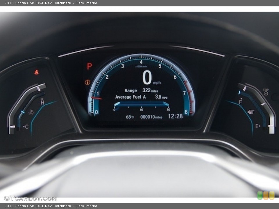 Black Interior Gauges for the 2018 Honda Civic EX-L Navi Hatchback #125179192
