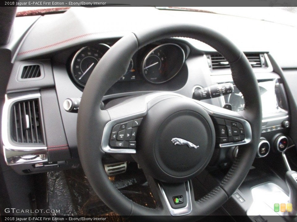 Ebony/Ebony Interior Steering Wheel for the 2018 Jaguar E-PACE First Edition #125207035