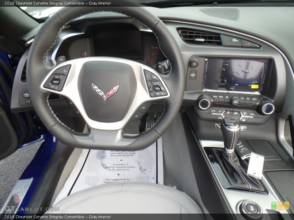 Gray Interior Steering Wheel for the 2018 Chevrolet Corvette Stingray Convertible #125208322