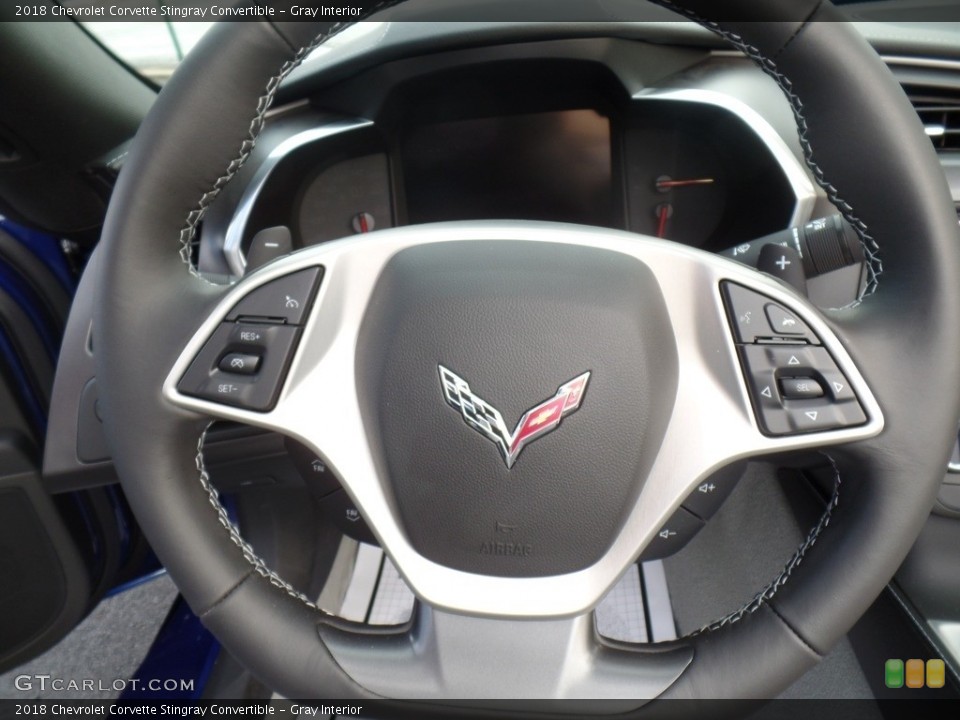 Gray Interior Steering Wheel for the 2018 Chevrolet Corvette Stingray Convertible #125208343
