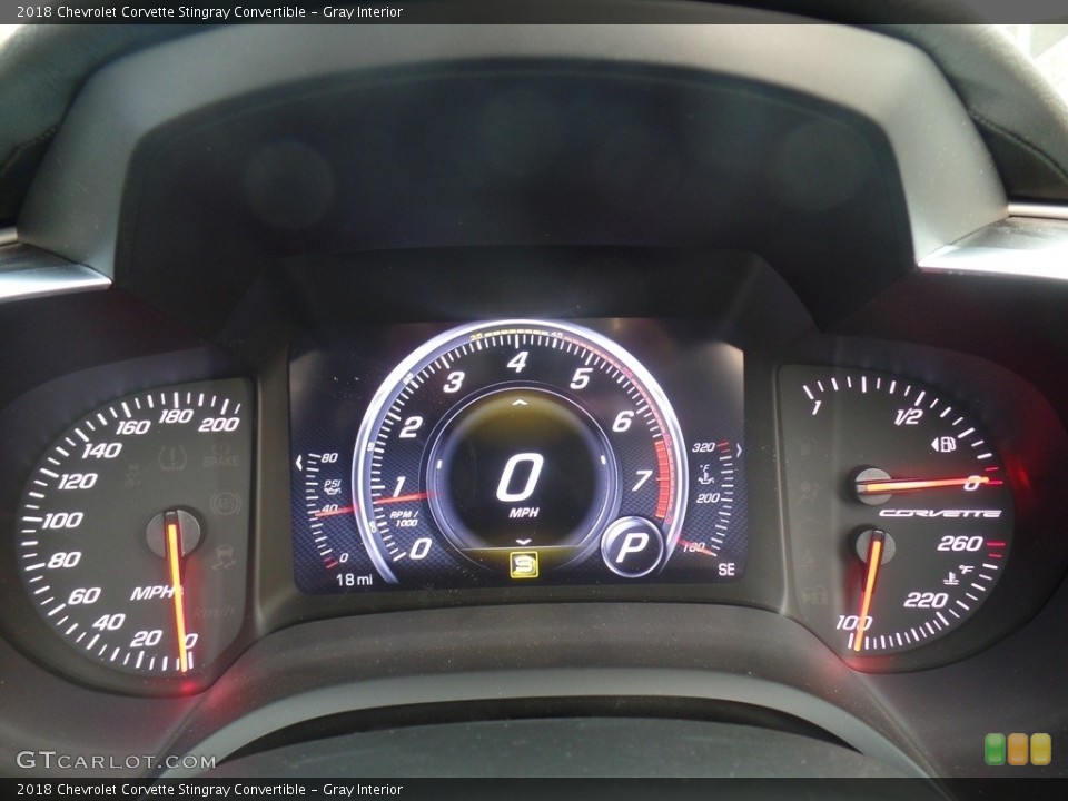 Gray Interior Gauges for the 2018 Chevrolet Corvette Stingray Convertible #125208418