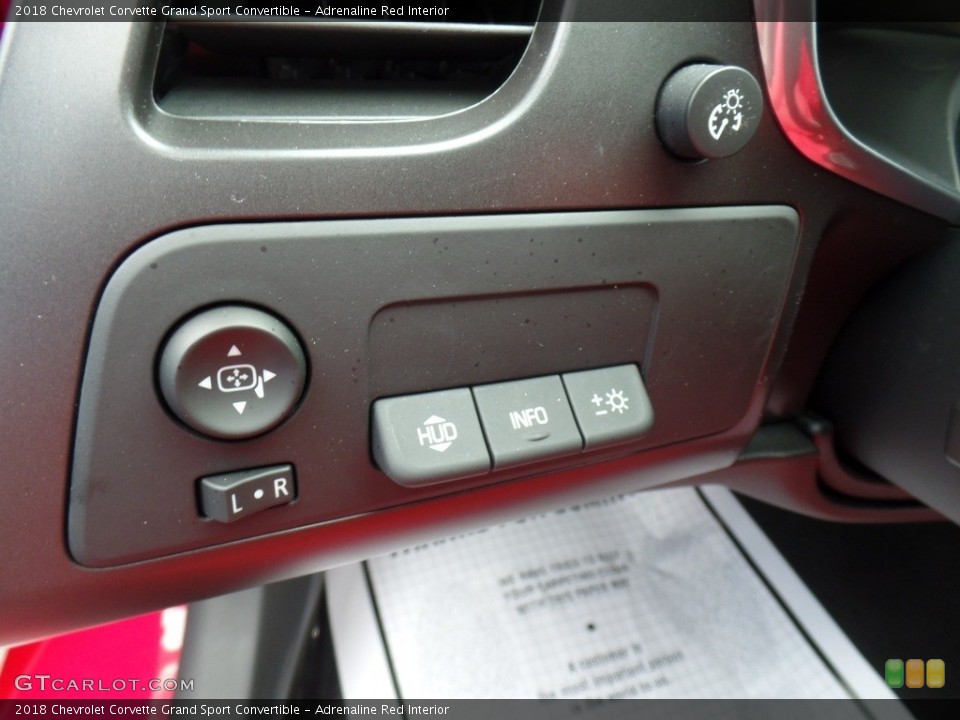 Adrenaline Red Interior Controls for the 2018 Chevrolet Corvette Grand Sport Convertible #125209354