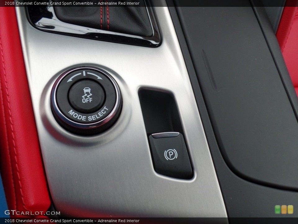 Adrenaline Red Interior Controls for the 2018 Chevrolet Corvette Grand Sport Convertible #125209615