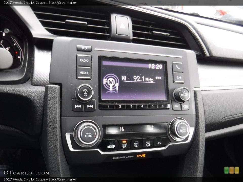 Black/Gray Interior Controls for the 2017 Honda Civic LX Coupe #125211682