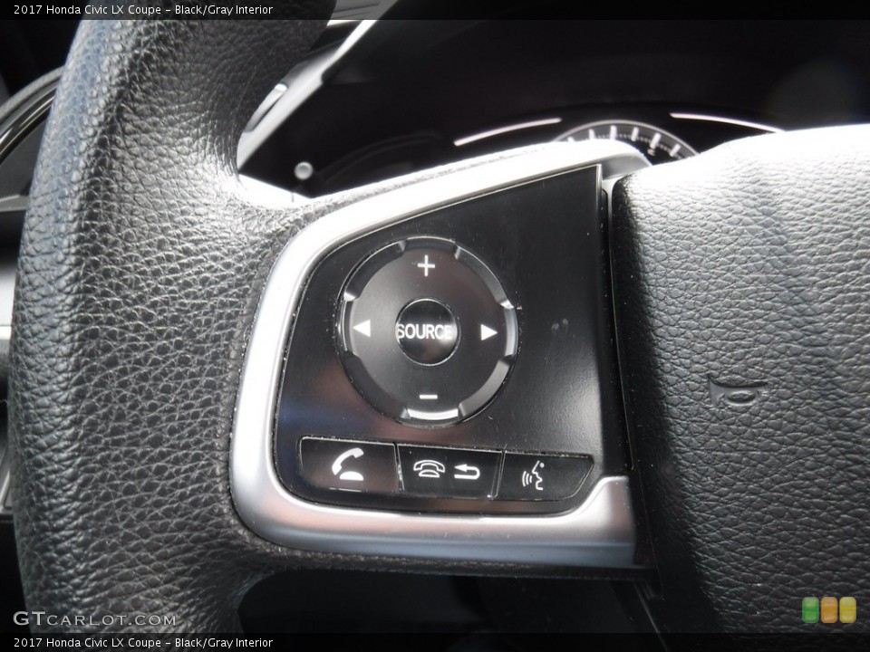 Black/Gray Interior Controls for the 2017 Honda Civic LX Coupe #125211793
