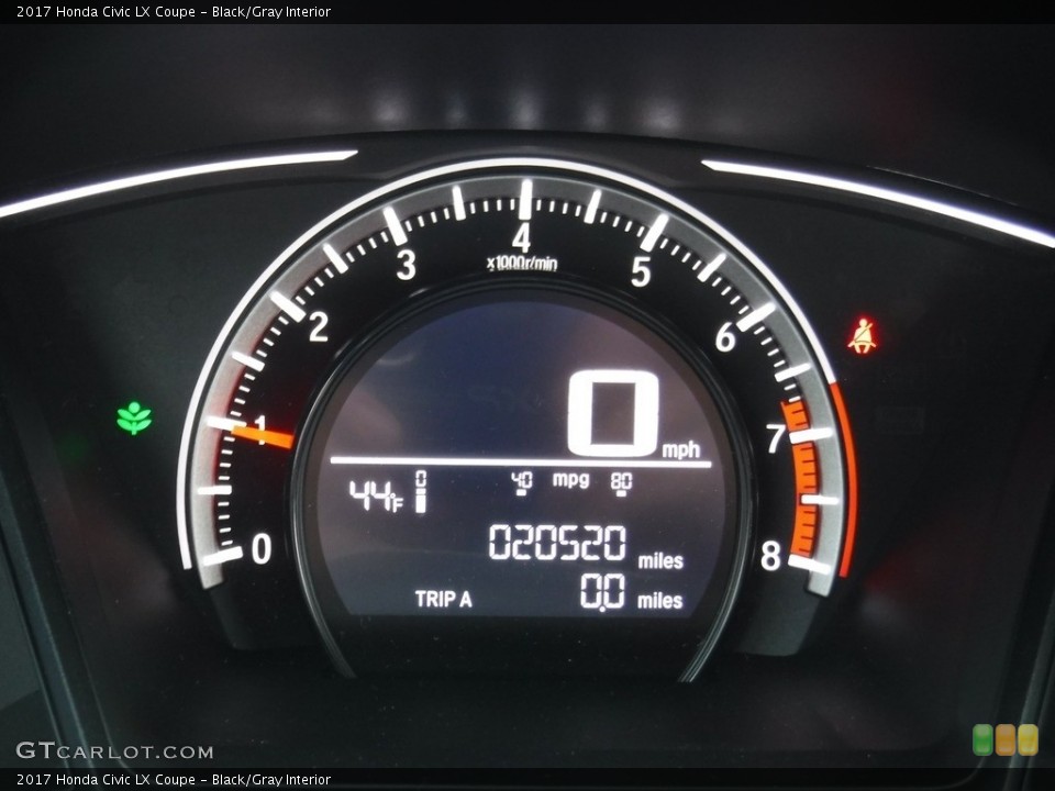 Black/Gray Interior Gauges for the 2017 Honda Civic LX Coupe #125211961