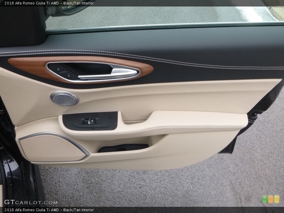 Black/Tan Interior Door Panel for the 2018 Alfa Romeo Giulia Ti AWD #125223718